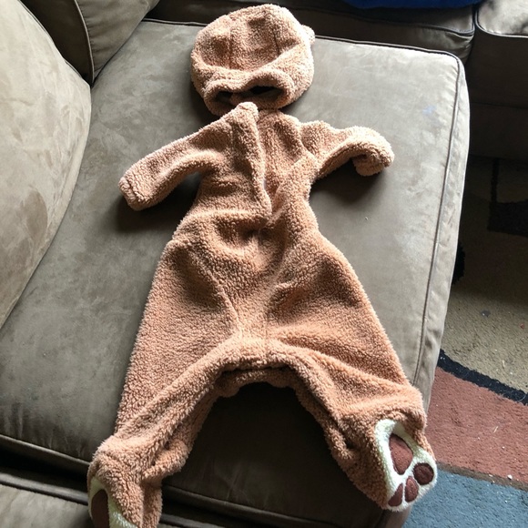 Rubie’s Fluffy Fleece Footie Hat Bodysuit Bear Kid - Picture 6 of 13